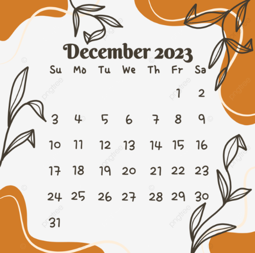 lịch tháng 12/2023